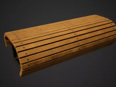 Stylized Park Bench Low-poly 3D model