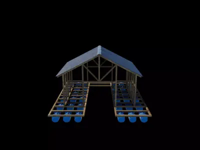 floating structure frame 3D model