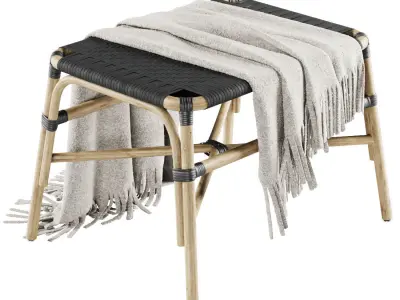 Rattan ottoman MD41  3D model