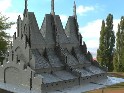 Gothic sinister large church 3D model