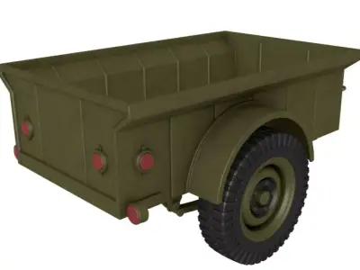 Military Jeep Trailer 3D model