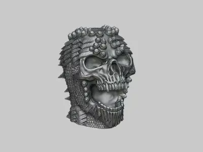 Robot Skull Headphone Stand Cyborg Headset Stand 3D print model purchase