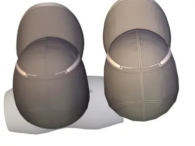 Cartoon High Poly Subdivision Black Baseball Low-poly 3D model