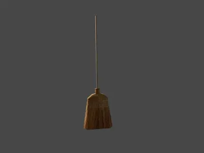 Straw Broom - Vassoura de Palha Low-poly 3D model