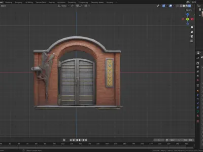 Low Poly Brick Gate Low-poly 3D model