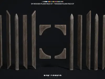 Wooden Plank Pack Vol 07 Low-poly 3D model