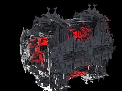 Mega Sci-Fi city Space station Kitbash 5 3D model
