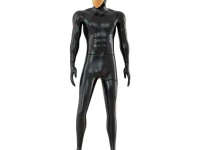 Male mannequin with golden face 70 3D model
