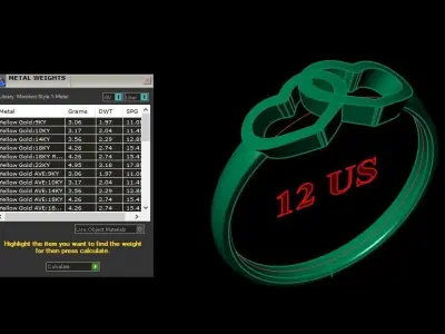 Light Gold Diamond Men Ring 2MR076 3D model