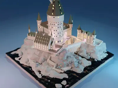 Hogwarts Castle from Harry Potter Low-poly 3D model