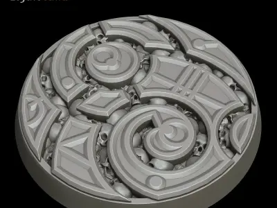 LegendGames Sci-Fi steel and skull bases 40mm round 3D print model