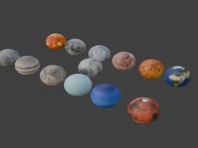 Realistic Planets  3D model