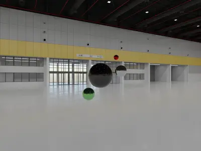 HDRI - Exhibition Hall Interior 5 - 16384x8192 Texture