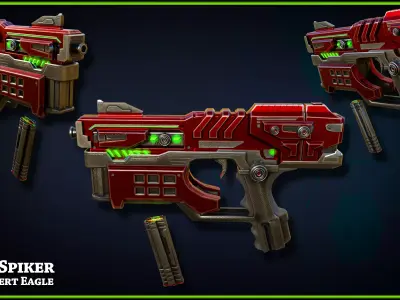 Scifi Desert Eagle Low-poly 3D model