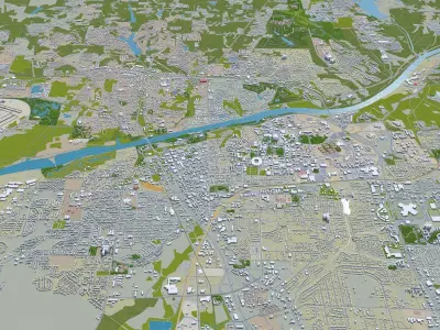 Tuscaloosa Alabama USA 50km Low-poly 3D model