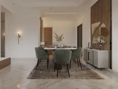 NEW CLASSIC LIVING ROOM Low-poly 3D model