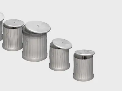 Galvanize multiple outdoor street dust garbage Low-poly 3D model