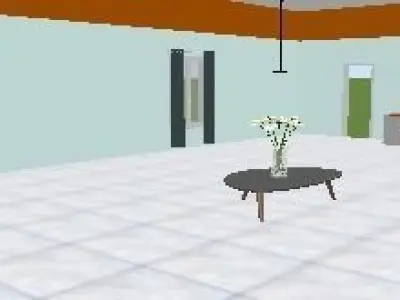 Small living room Low-poly 3D model