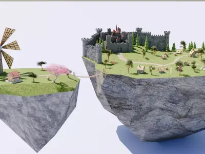 the two islands Low-poly 3D model