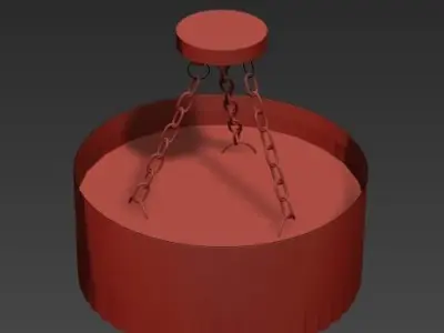 Eloise Glossy Scalloped Ceiling Fixture 3D model