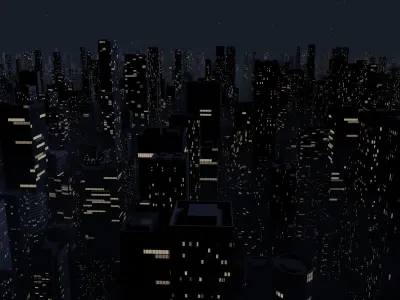 City Downtown Skyscraper Low-poly 3D model