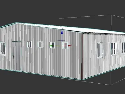 Modular building Mini mart Low-poly 3D model
