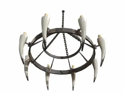 Iron Chandelier PBR Low-poly 3D model