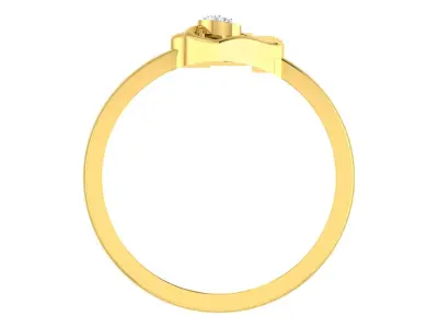 Light Weight Yellow Gold Diamond Ring  -EZ R-136 3D print model