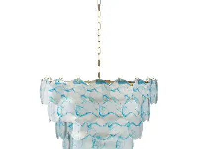 Blue Murano Disc Chandelier 3D model