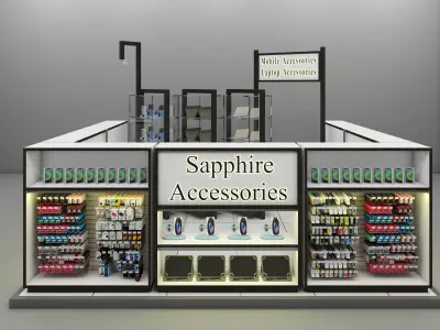 Shopping Mall Mobile Accessories KIOSK 3D Model 3D model