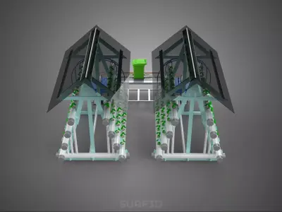 AUTO CONTROL MONITORING NUTRIENT DELIVERY HYDROPONIC PLANT FARM 3D model