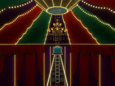 Squid Game glass bridge game scene 3D model