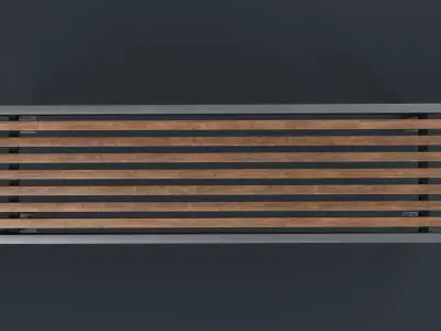 Modern Outdoor Bench 20 PBR Game Ready Low-poly 3D model