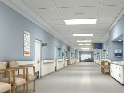 Hospital Hallway Modular MAX 3D model