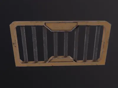 Cyberpunk barrier Guard 3D Model Low-poly 3D model