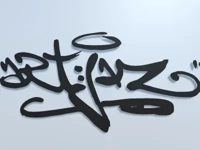 Graffiti Decals Pack Low-poly 3D model