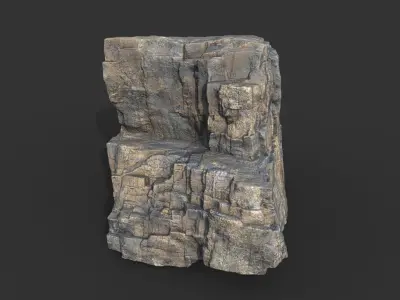 Realistic Blocky Rock 02 250612 Low-poly 3D model