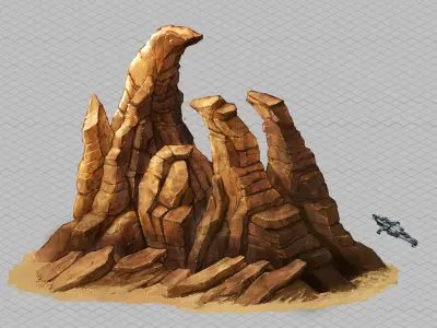 Battlestar - Desert Bizarre Boulders 03 3D model