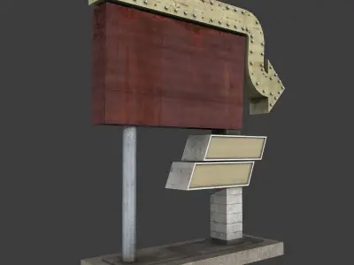 Motel Sign 2 Low-poly 3D model