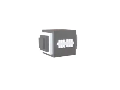 Voxel Rugby Ball v1 003 Low-poly 3D model