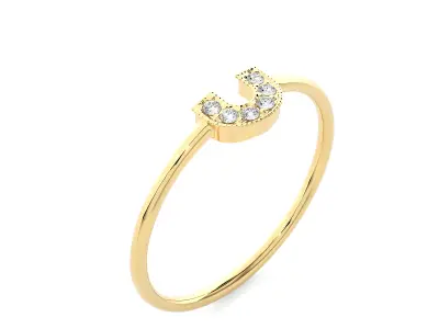 Light Minimalist Diamond Ring 3D print model 8
