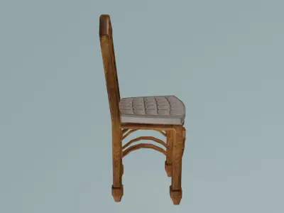 Elegant wooden dining chair 3D model