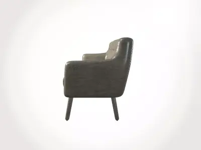 Neutral Fabric Sofa 3D Model 3D model
