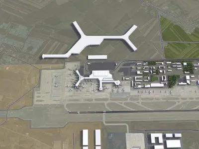 Harbin - Airport Low-poly 3D model