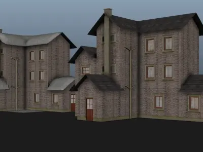 LowPoly House With Snow Roof Low-poly 3D model