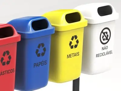 Trashbin trash cans and recycling bins 3D model