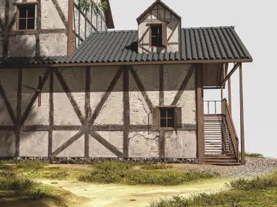 Middle Age House Low-poly 3D model