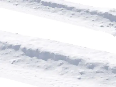 Snowdrift by the road 3D model