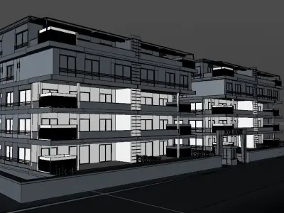 Detailed Site Building Design with a Pool in Balcony 3D model