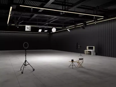 Hangar Photo Studio interior scene 3D model